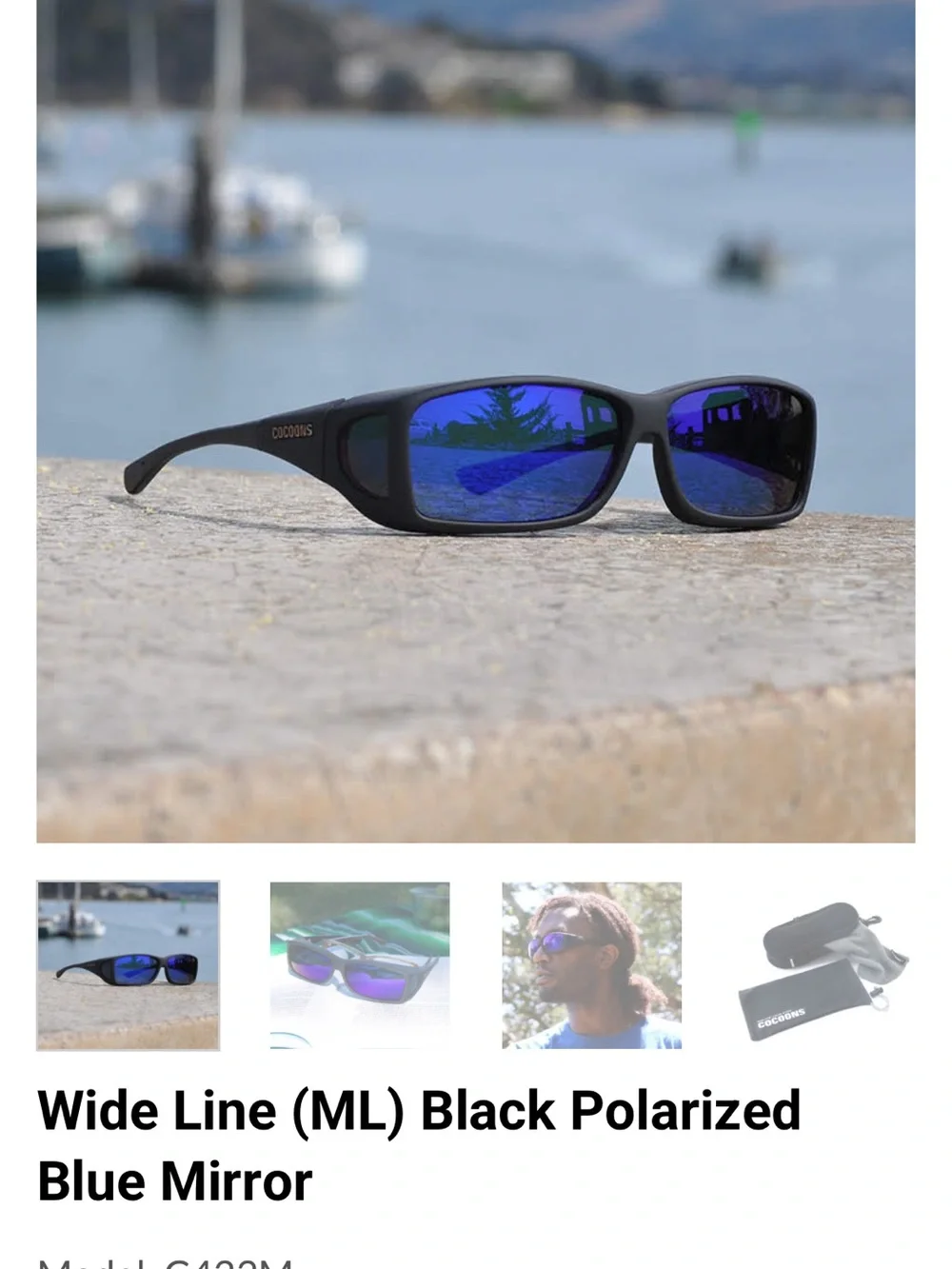 Cocoons Unisex Black Polarized Flex2fit c422M sunglasses